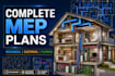 draw mep plans for mechanical electrical and plumbing systems with permit plans