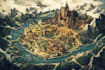 illustrate medieval fantasy and sci fi maps