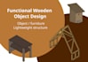 design 3d model of wooden object or wood assembly