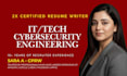 write professional resume for cybersecurity, data science, IT, tech sales