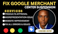 fix google merchant center suspension and misrepresentation, fix products sync