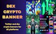 create crypto dex screener design logo and meme coin visuals