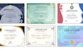 design completion, diploma and award certificates