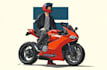 draw cartoon motorcycle illustration from your image