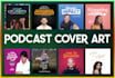 design podcast cover art or podcast logo