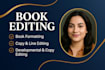 provide a developmental editing, line editing, proof reading for your book