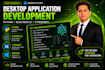 develop desktop apps using python or electron js and typescript
