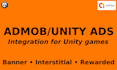 integrate admob or unity ads in your unity mobile game