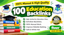 manually create 100 high da educational link building backlinks for seo rank