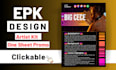 design clickable epk, artist press kit, one sheet promotion