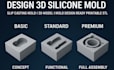 design 3d silicone mold, slip casting mold, printable stl