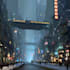make a cyberpunk futuristic city and background