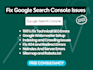 fix google search console issues and page indexing  issue