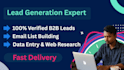 do b2b lead generation, web research and data collection
