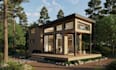 create architectural rendering, tiny house design, small home, model, cabin rend