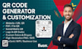 design qr code using custom generator and maker in business cards and stationery
