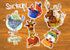 draw cartoon hand drawn sticker design, badge, patch design