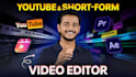 edit professional youtube videos and short form content