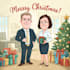 draw christmas caricature card