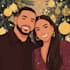 holiday couple portrait digital illustration