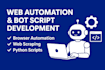 build python selenium web automation bot, web scraping and browser automation
