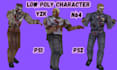retro low poly y2k psx, ps1, n64, for 3d character 3d vtuber rig and animate