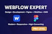 develop responsive webflow website with animations and cms, webflow expert