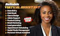 be your personal virtual assistant, social media virtual assistant, admin VA