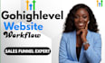 setup gohighlevel webinar funnel, saas mode, automations, integrations