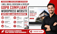 build, redesign and develop gdpr wordpress website design with SEO and elementor