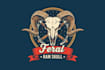 draw outstanding ram skull mascot logo with express delivery