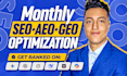 do complete monthly website on page GEO, aeo, local and ai SEO optimization