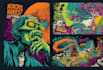 draw stoner rock, doom, metal, psychedelic art style