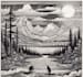 engraving linocut style digital drawing art