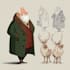 illustrate christmas card,christmas character