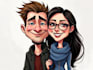 caricature couple funny digital painting