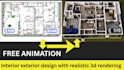 villa interior exterior design with realistic 3d rendering