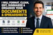 summarize, edit, format, and organize your document or spreadsheet
