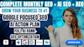 do complete monthly GEO SEO aeo service ai optimization google ranking backlinks