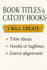 create book titles and catchy hooks with genre alignment