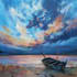 paint a real oil painting on canvas