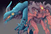 draw a fantasy creature, monster, alien in my style