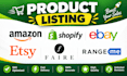 list and upload products on amazon etsy shopify ebay wayfair and faire