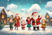 draw a christmas cartoon  illustration