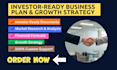 provide you business plan, market strategy, support