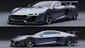 create complex 3d car model, spoiler, bumper, car rendering 3d car print model