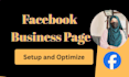 create facebook business page, setup and optimisation