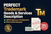 correct your trademark goods and services description