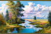 paint landscape in oil painting on canvas