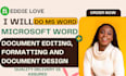 do ms word, microsoft word document editing, formatting and document design